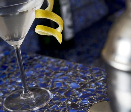 cobalt skyy blue vetrazzo recycled glass countertop