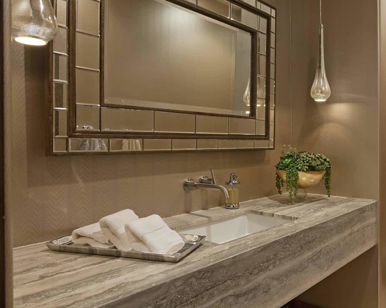 travertine bathroom tops
