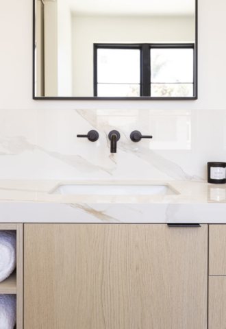 calacatta oro bathroom porcelain countertops