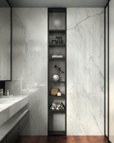 Infinity Bagno porcelain countertops Calacatta Lincoln
