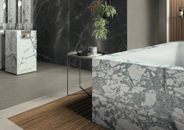 Infinity Bagno porcelain countertops Invisible Blue