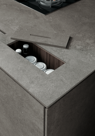 Infinity Cersaie Cucina porcelain countertops Buxy Select