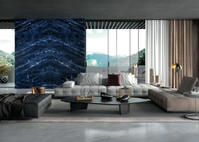 Infinity Cersaie Living porcelain countertops Precious Sodalite